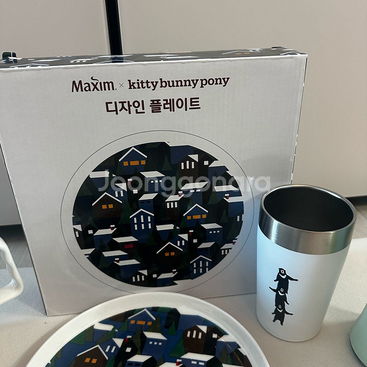 맥심 키티버니포니 플레이트 , 스텐컵(새상품)--0