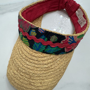 티아시바니 썬캡 밀짚키즈모자 S/M (새상품)