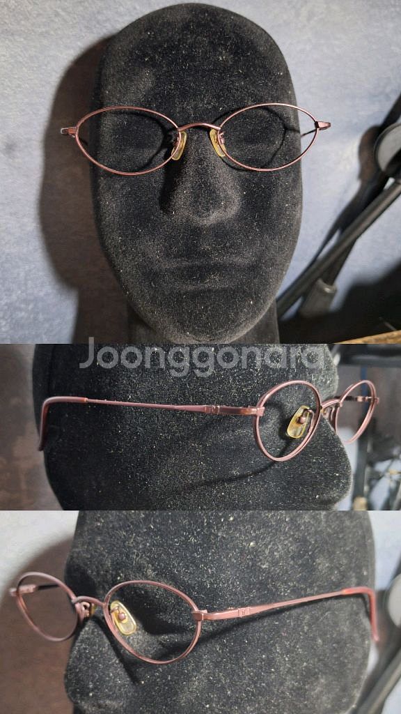 XC-6501 빈티지 안경테 와인 일본제 티타늄--3