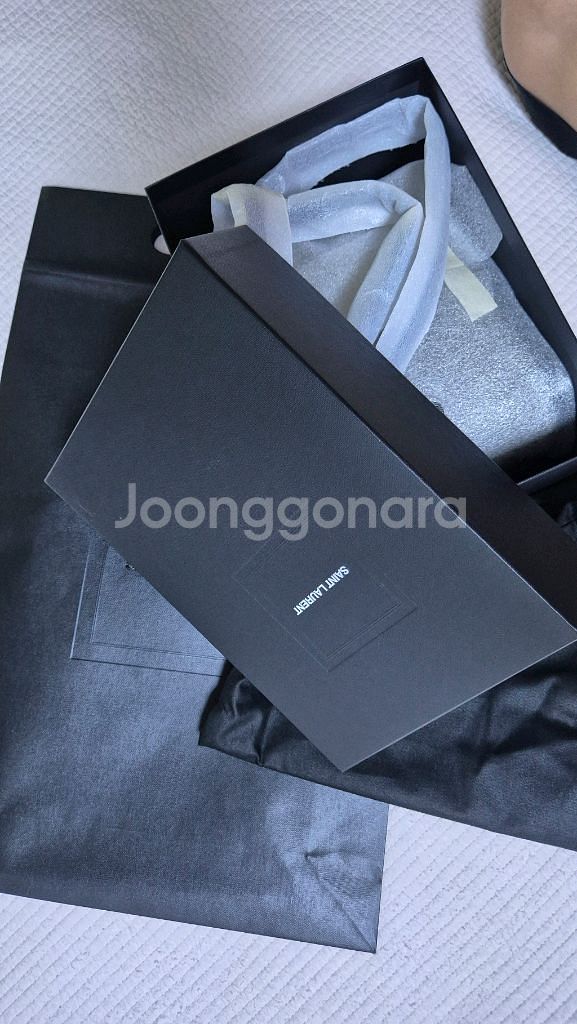 생로랑 YSL 루루 토이 스트랩 데님 캔버스 숄더백--1