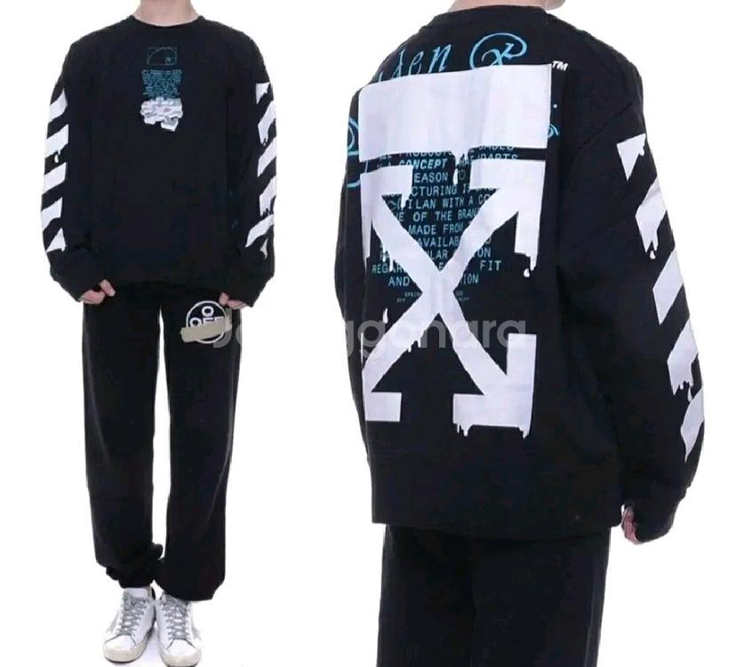 오프화이트 드리핑 에로우 롱슬리브 XXL 스톤아일랜드--7