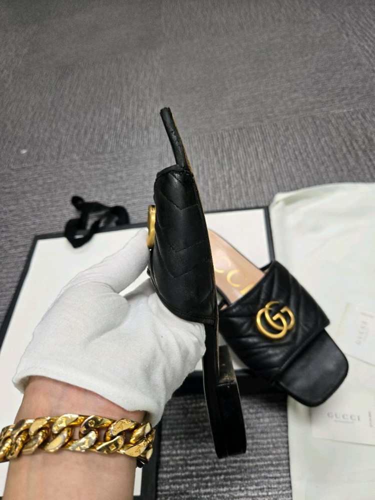 [특가][정품]구찌 마몬트 레더 슬리퍼 샌들--2