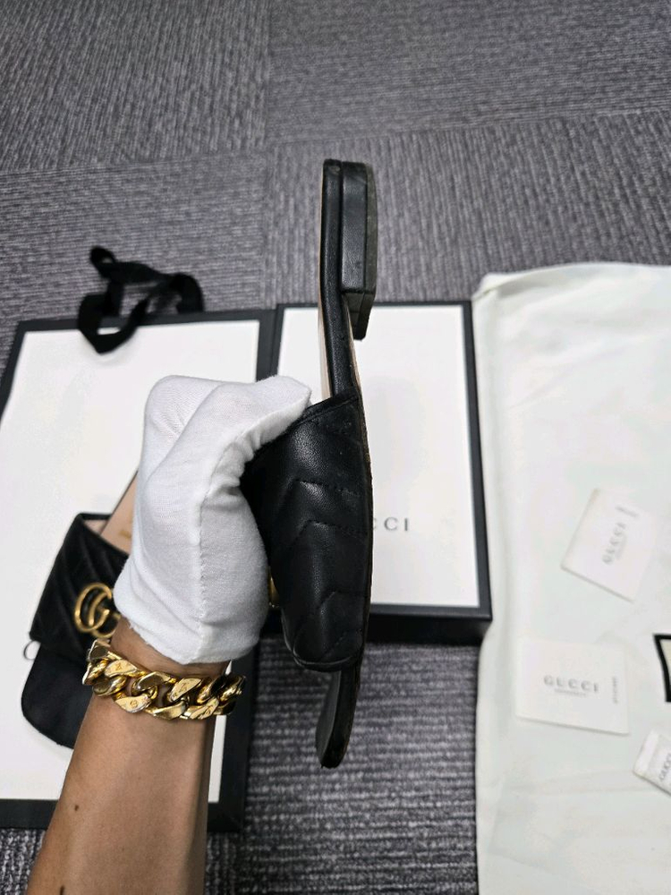 [특가][정품]구찌 마몬트 레더 슬리퍼 샌들--3