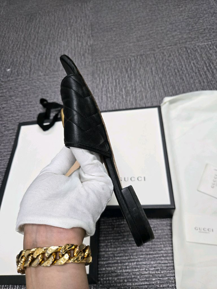 [특가][정품]구찌 마몬트 레더 슬리퍼 샌들--4