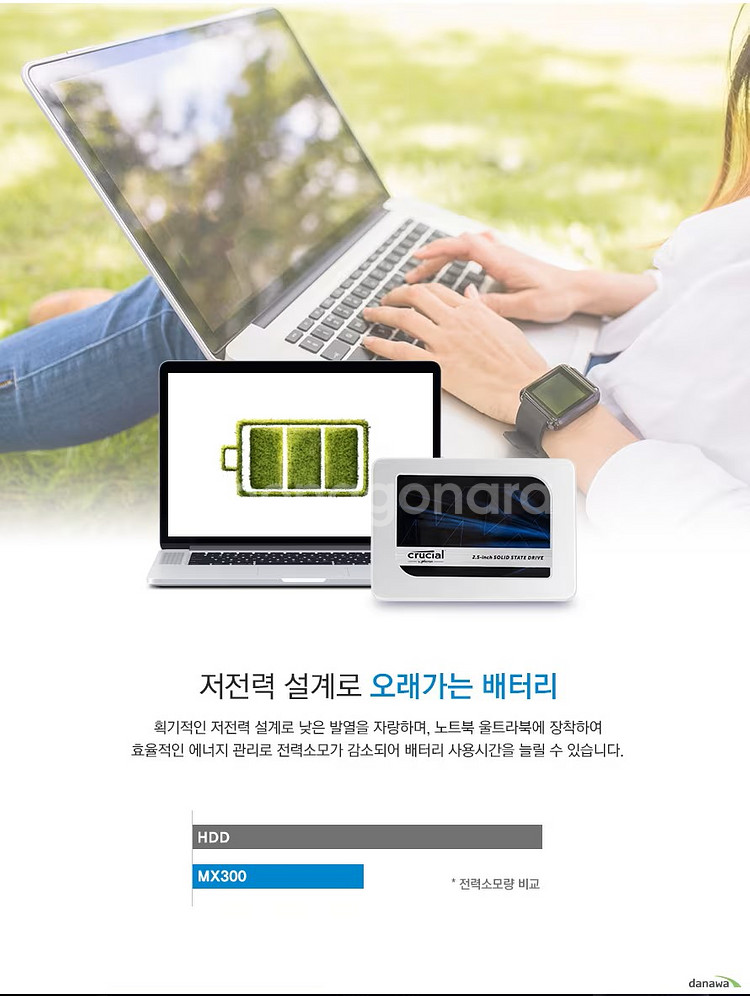 525GB crucial SSD(836시간사용)(택포)--7
