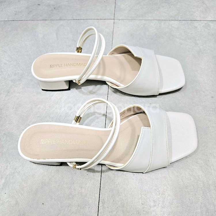 투웨이 스트랩 슬리퍼 뮬 샌들 화이트 3cm 245--2