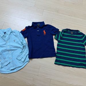 폴로 랄프로렌 정품 남아용 티셔츠 3 개 (일괄)
