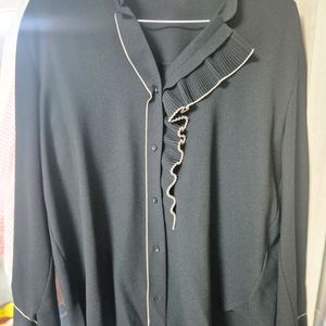 한섬 블랙 블라우스