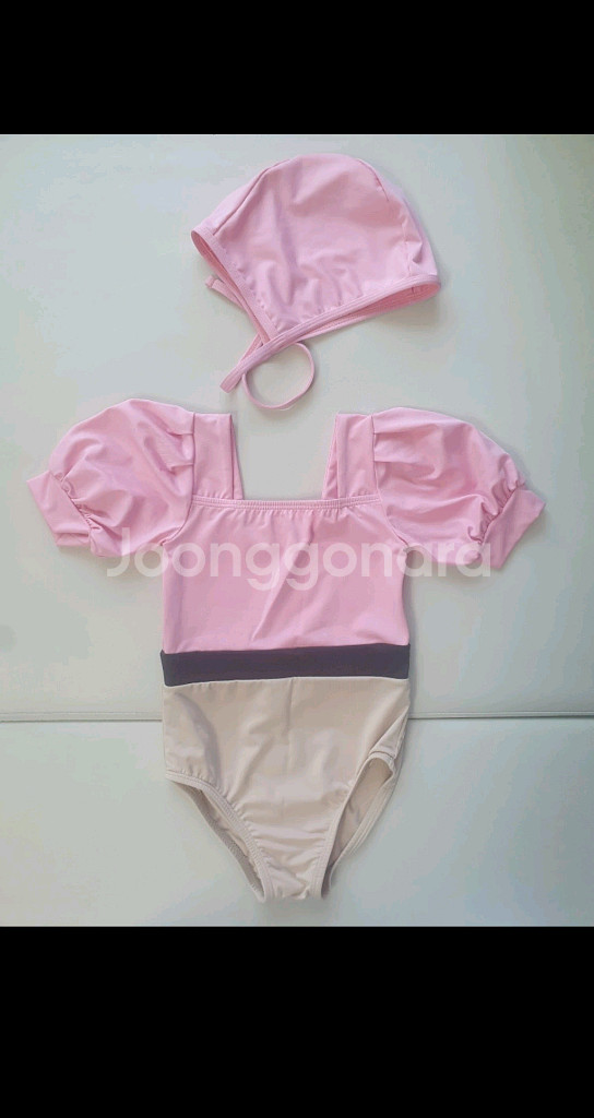 여아 수영복 세트 (모자 포함) (택포)--0