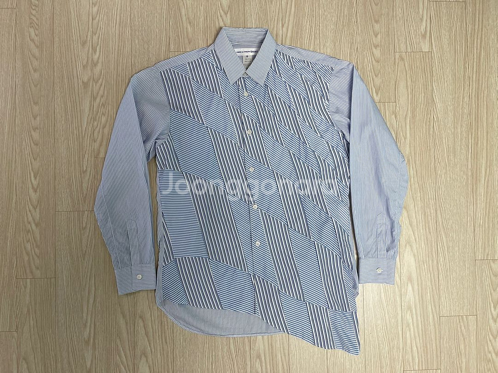 꼼데가르송 셔츠 네지레 블루 스트라이프 셔츠 AD201--0