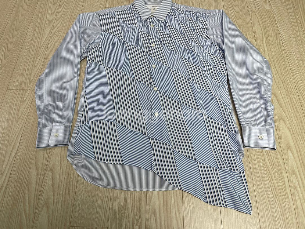 꼼데가르송 셔츠 네지레 블루 스트라이프 셔츠 AD201--2