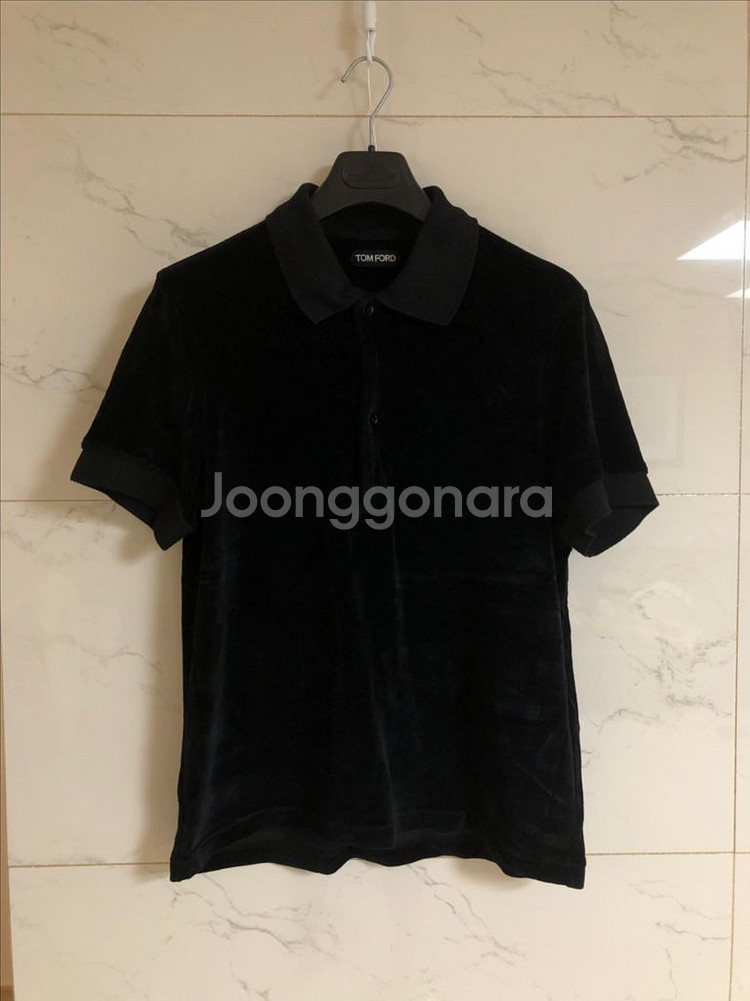 톰포드 벨벳 벨루어 폴로 반팔 티셔츠--0