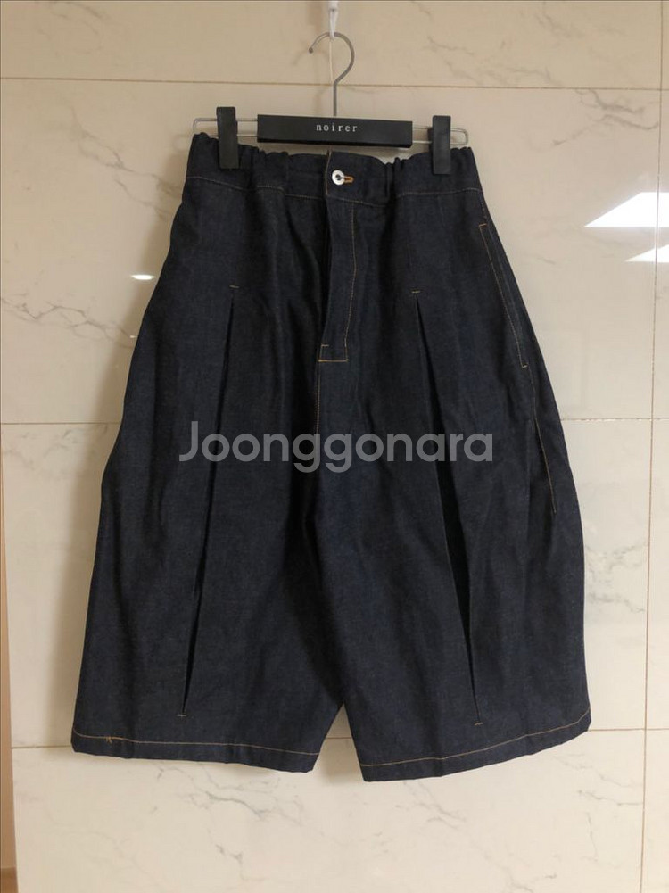 세이지네이션 박스 플리츠 데님 쇼츠--0