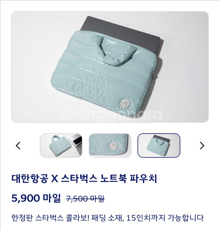 대한항공*스타벅스 콜라보 노트북 파우치--1