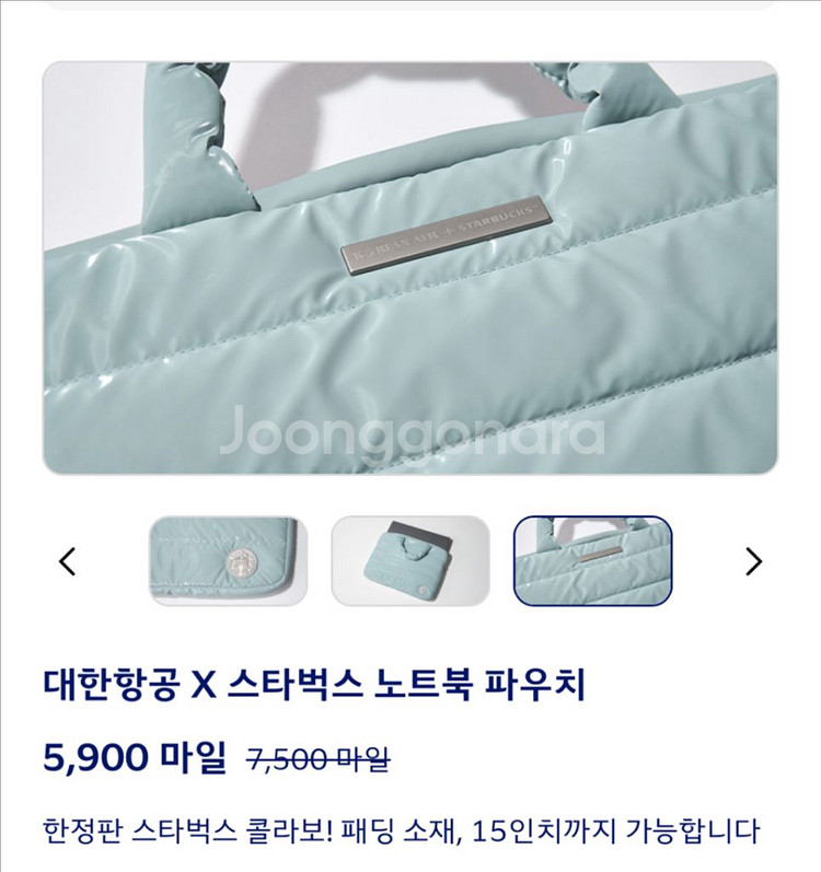 대한항공*스타벅스 콜라보 노트북 파우치--2