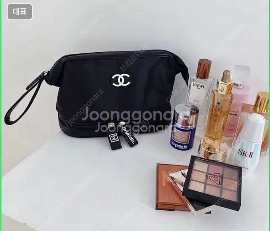 샤넬 정식 뷰티트래블 여행용 화장품 빅 파우치 새상품--0