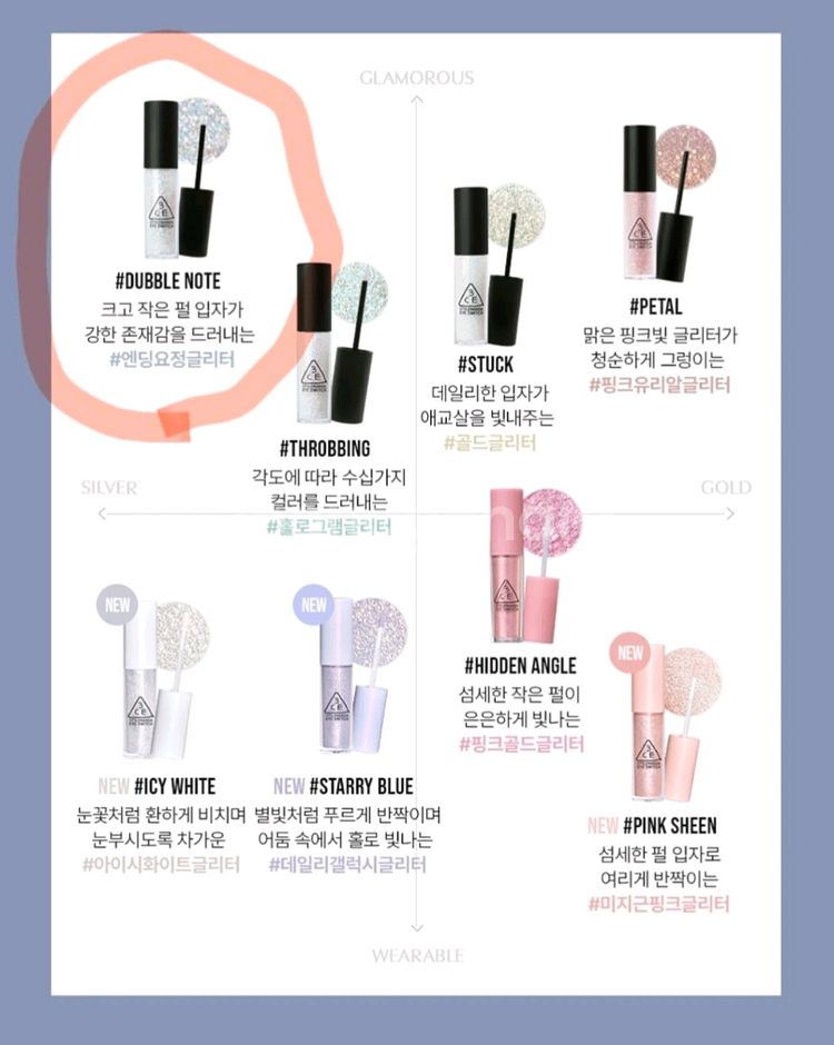 3ce 아이스위치 더블노트 미니 글리터 팝니다--1
