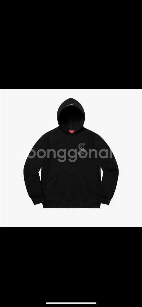 (L) 20FW 슈프림 S 로고 후드티 블랙--0