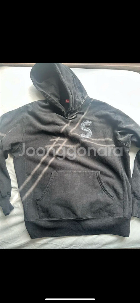 (L) 20FW 슈프림 S 로고 후드티 블랙--1