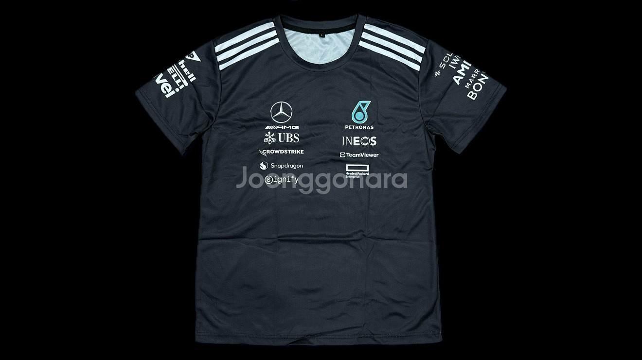 F1 메르세데스 AMG 페트로나스 레이싱 반팔 티셔츠--0