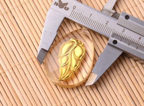 새 나뭇잎 24k 순금 크리스탈 황금 목걸이--3