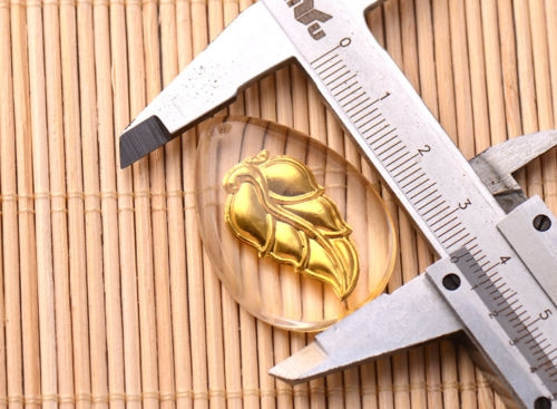 새 나뭇잎 24k 순금 크리스탈 황금 목걸이--4