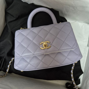 샤넬 코코핸들 미니 연보라 캐비어 풀박스
