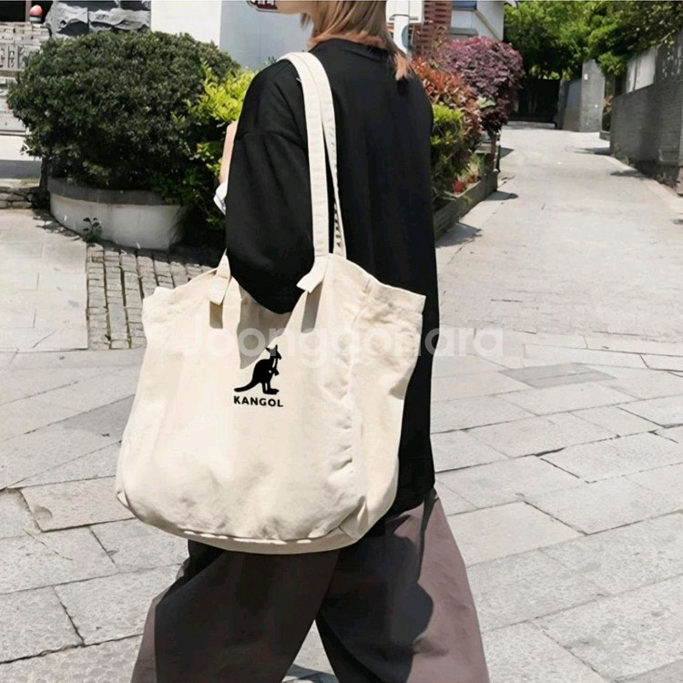 캉골가방 캉골에코백 캉골 대용량 캔버스 숄더백 아이보리--1