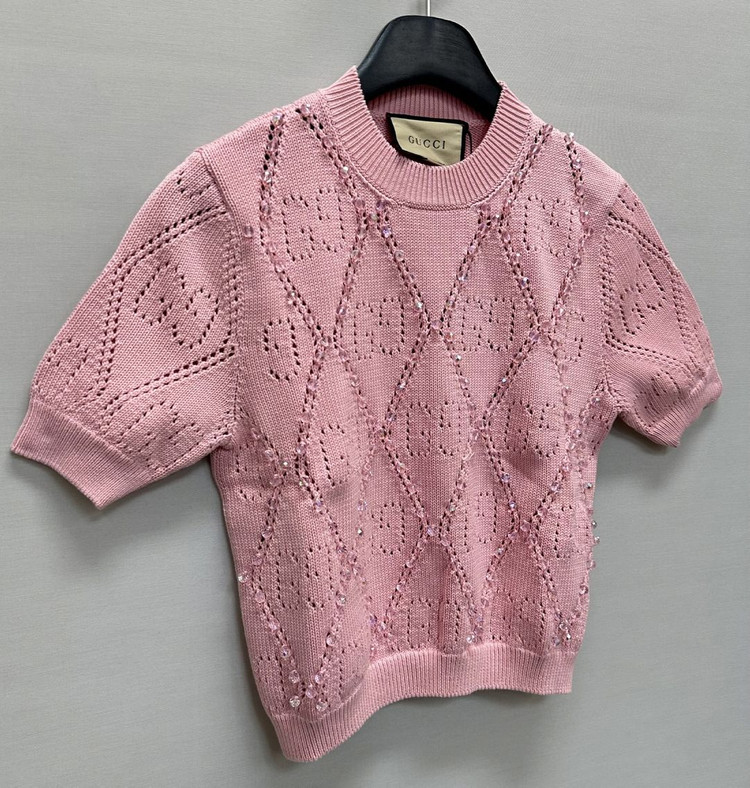 구찌 우먼스 GG 비즈 반팔 니트 ( 44 )--1