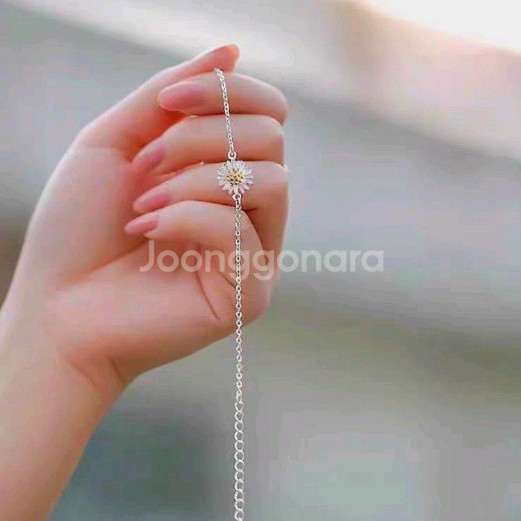 데이지 꽃 팔찌 은색 데일리핫템--2