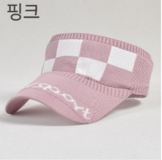 여름 여성 스포츠 골프 니트 자외선차단 밴드 썬캡 모자--1