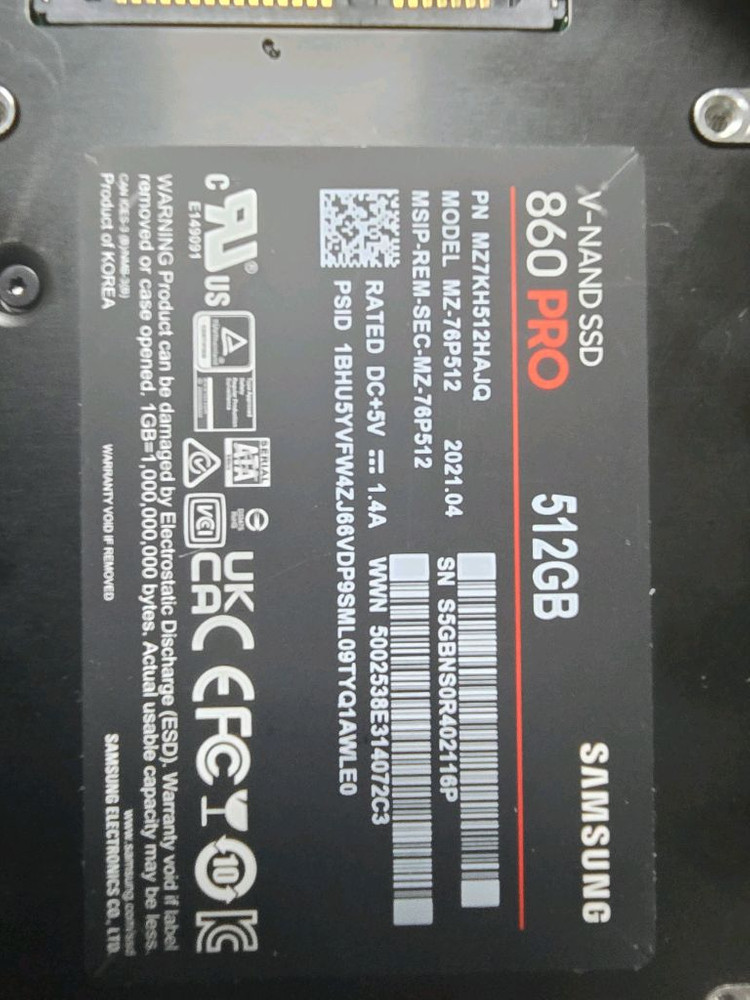 삼성 860pro 512g 팝니다--1