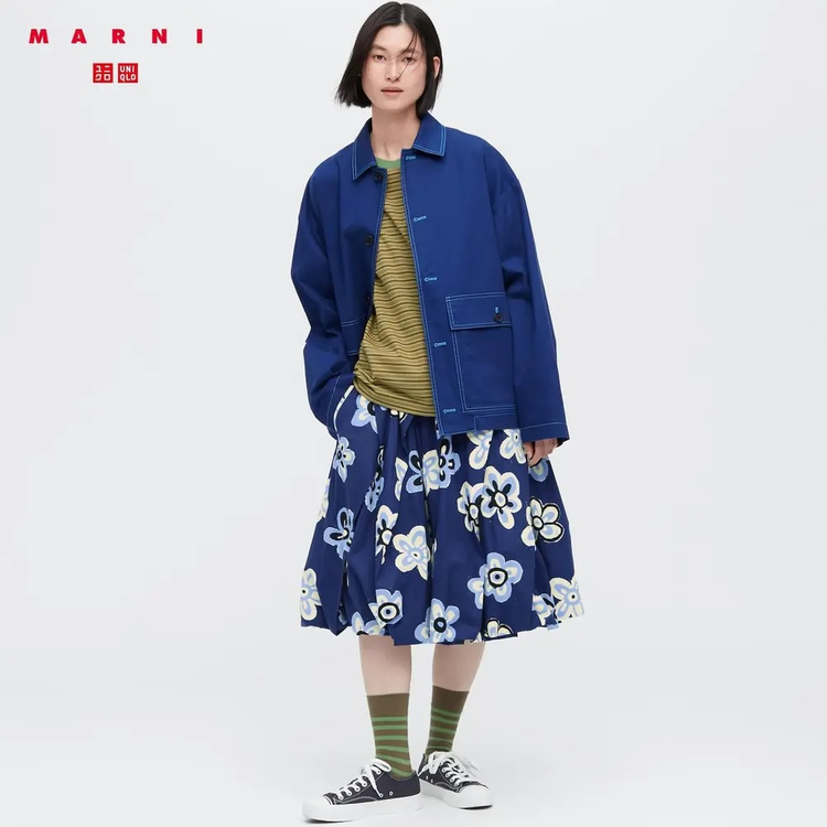 유니클로 x 마르니 벌룬 스커트 플라워--3