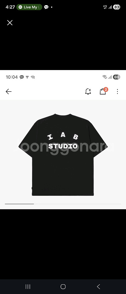 아이앱 스튜디오 티셔츠 블랙 화이트 M XL--0