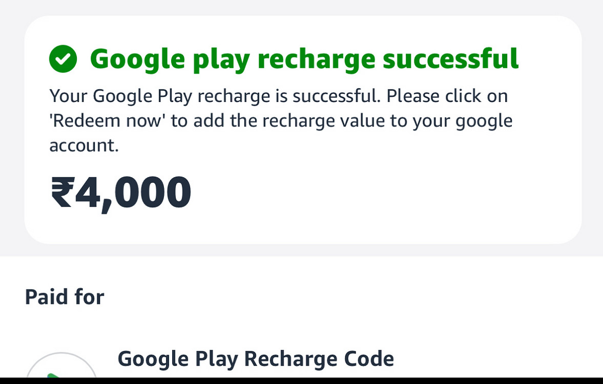 인도 구글플레이 기프트카드 4000루피--0