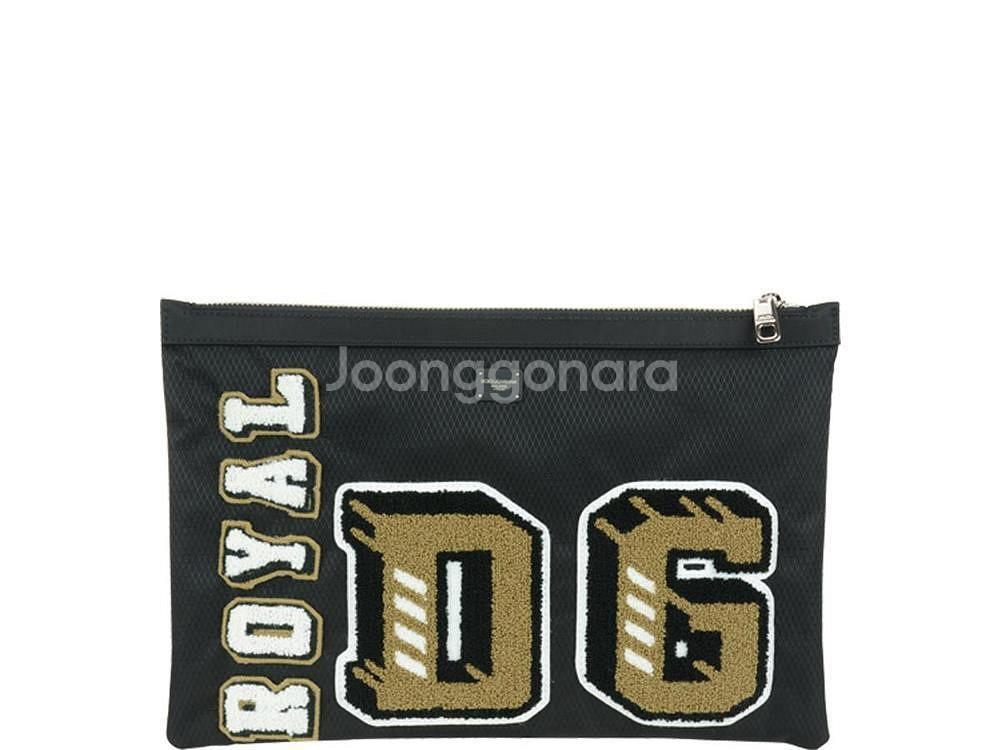 돌체앤가바나 로얄 DG 로고 패치 클러치 백 파우치--0