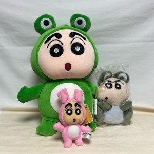 일괄 짱구는 못말려 중형 모찌 개구리&토끼 키링 3개