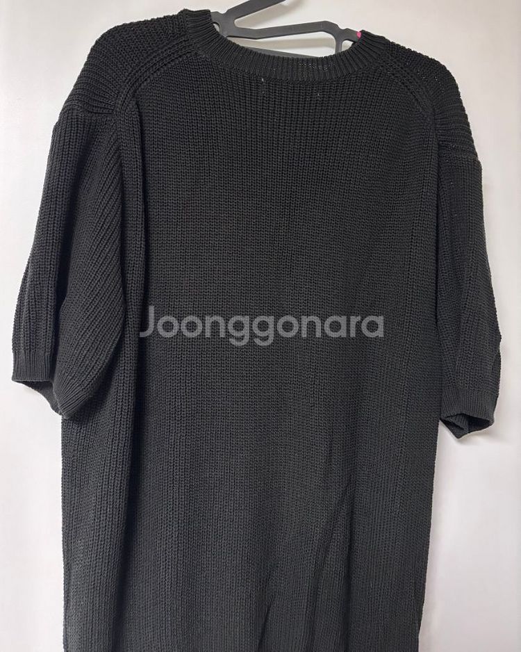 에이블리 라운드넥 실켓 하찌 반팔 니트 블랙 프리--5