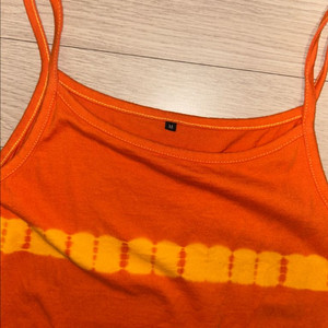 빈티지 히피 타이다이 슬리브리스 나시