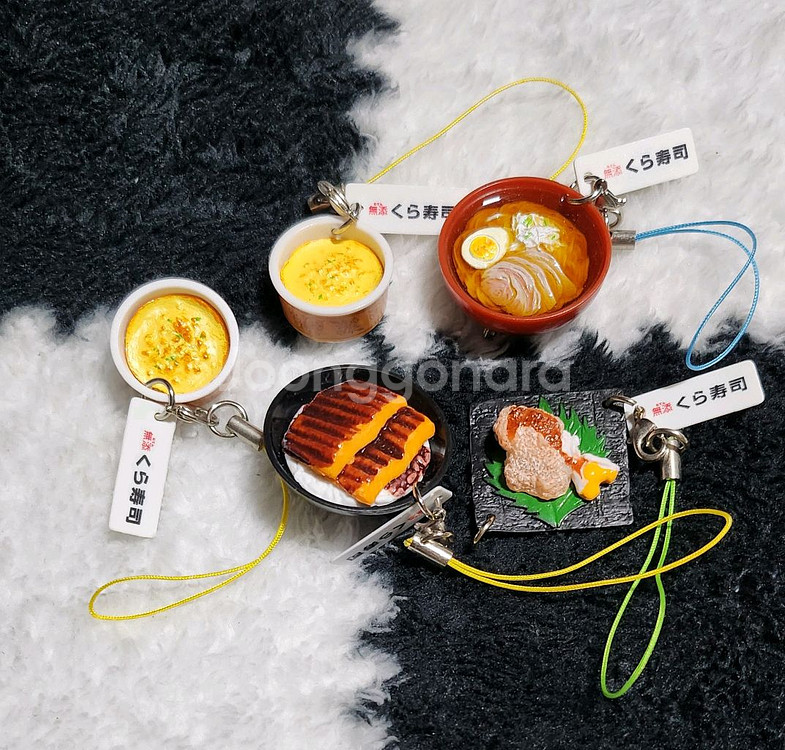 쿠라스시 초밥 장어덮밥 계란찜 가챠 키링--0