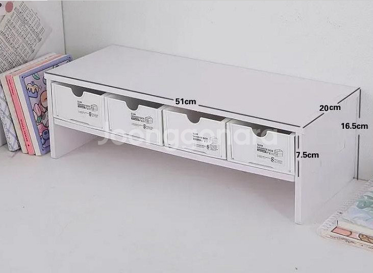서랍형 모니터 받침대 책상정리 듀얼 모니터 받침 선반--6