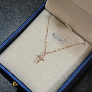 천연 다이아 목걸이 14k 감정서O 십자가 목걸이!