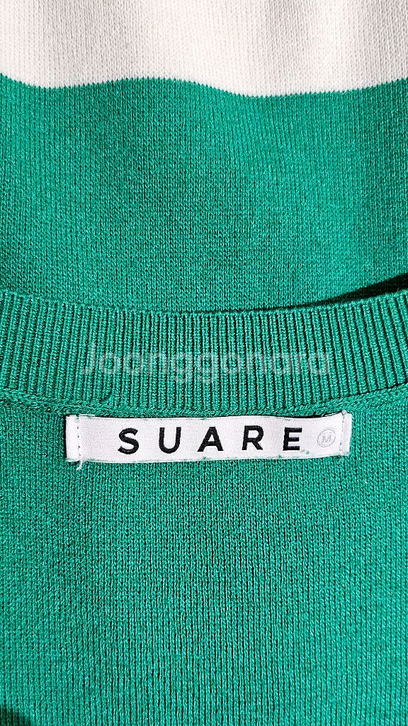 (1회착용)초록색 스트라이프 쿨니트 반팔티M(95~10--6