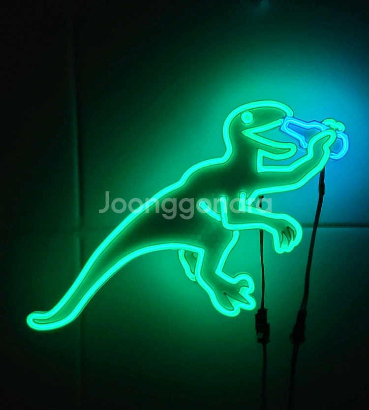 네온사인 공룡 와인 led 램프 조명--0
