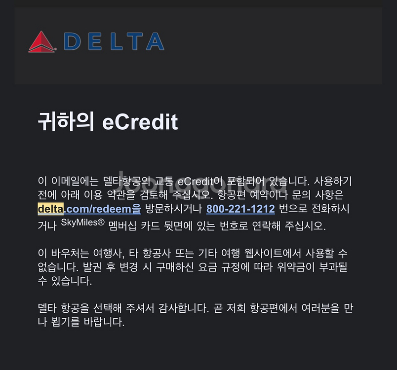 델타항공 바우처 판매합니다--0