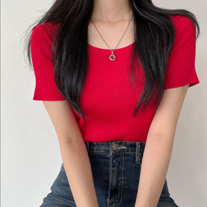앤드모어 레드 반팔