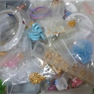 반택포) 비즈 자투리 천 리본 공예 diy 부자재 키링