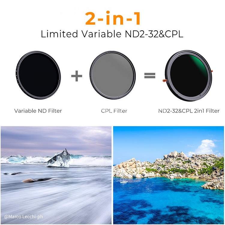 K&F 58mm 가변 ND2-32+CPL 필터 -캡포함--3