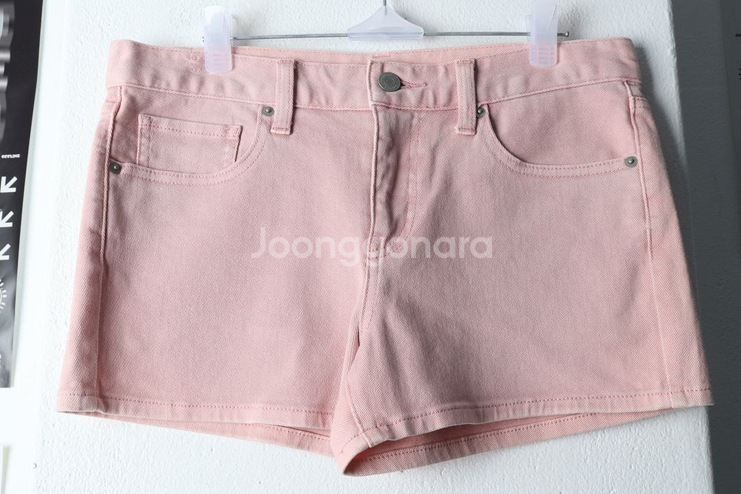 W(L) 브랜드빈티지 반바지 팬츠 유니클로 핑크 면--1