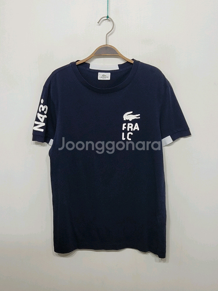 (M) 라코스테 반팔티 진곤색 라운드 티셔츠--0